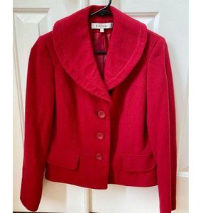 Harve Bernard Wool Blazer Jacket Womens Size 4 Red